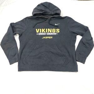 NIKE UNISEX GRAY BLACK JASPER VIKINGS CROSS COUNTRY PULLOVER HOODIE SZ L